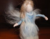 Needle Felted Winter Blue Angel, Miniature