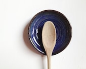 Spoon Rest in blue Stoneware Ceramic Pottery