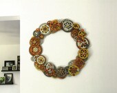 CUSTOM Steampunk Wreath of Gears, 22 inch diameter