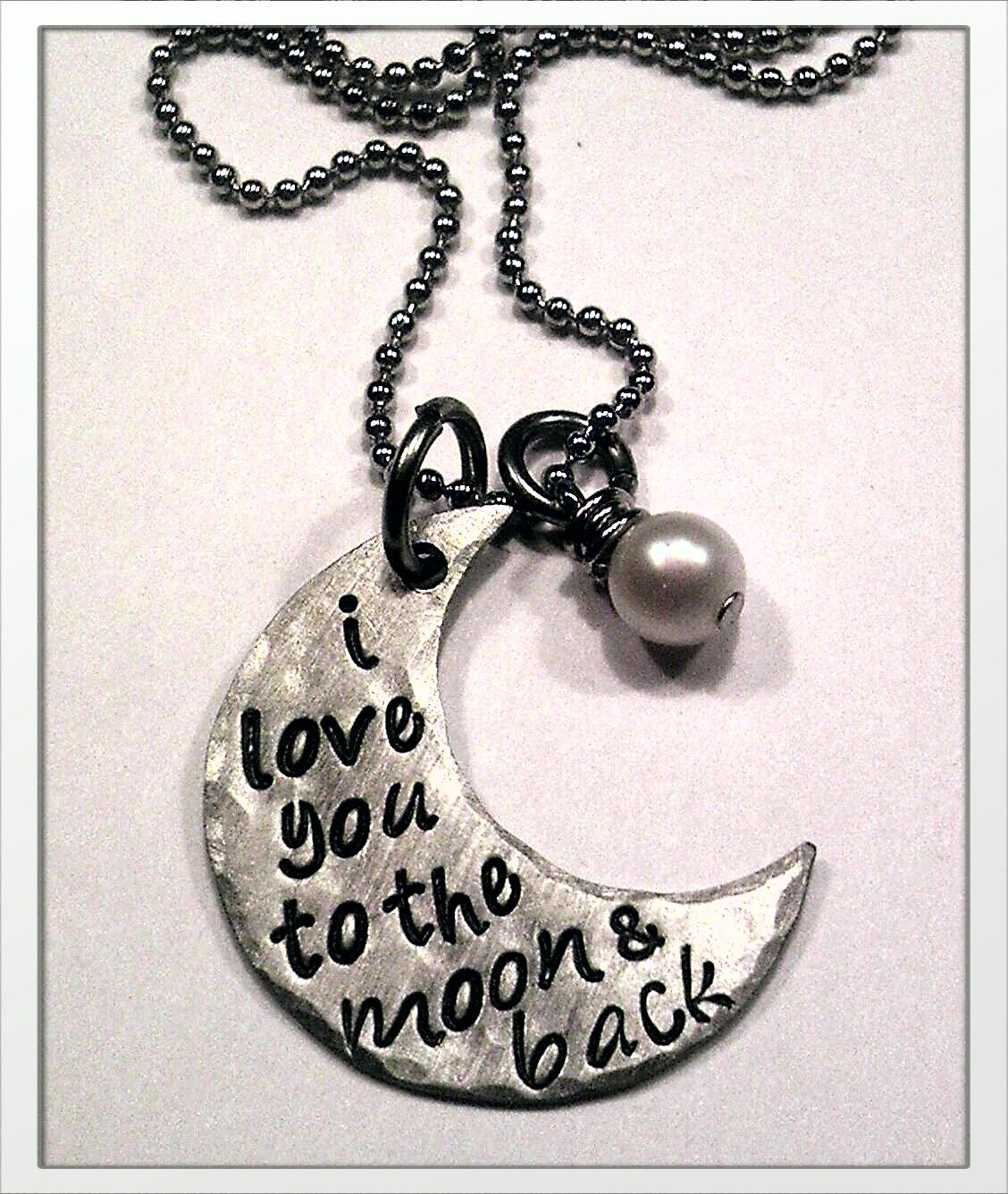 JBK I Love You To The Moon & Back custom hand stamped necklace