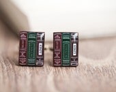 Men Cufflinks - Bookworm - Reader cuff links for him - Book cufflinks for men (C035)