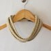 Braided t shirt scarf in Tan and Black