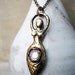 Loving Fertility Goddess, Abalone, Antiqued, Handmade, Wearable Art, Mystic, Folklore, Choose your Metal