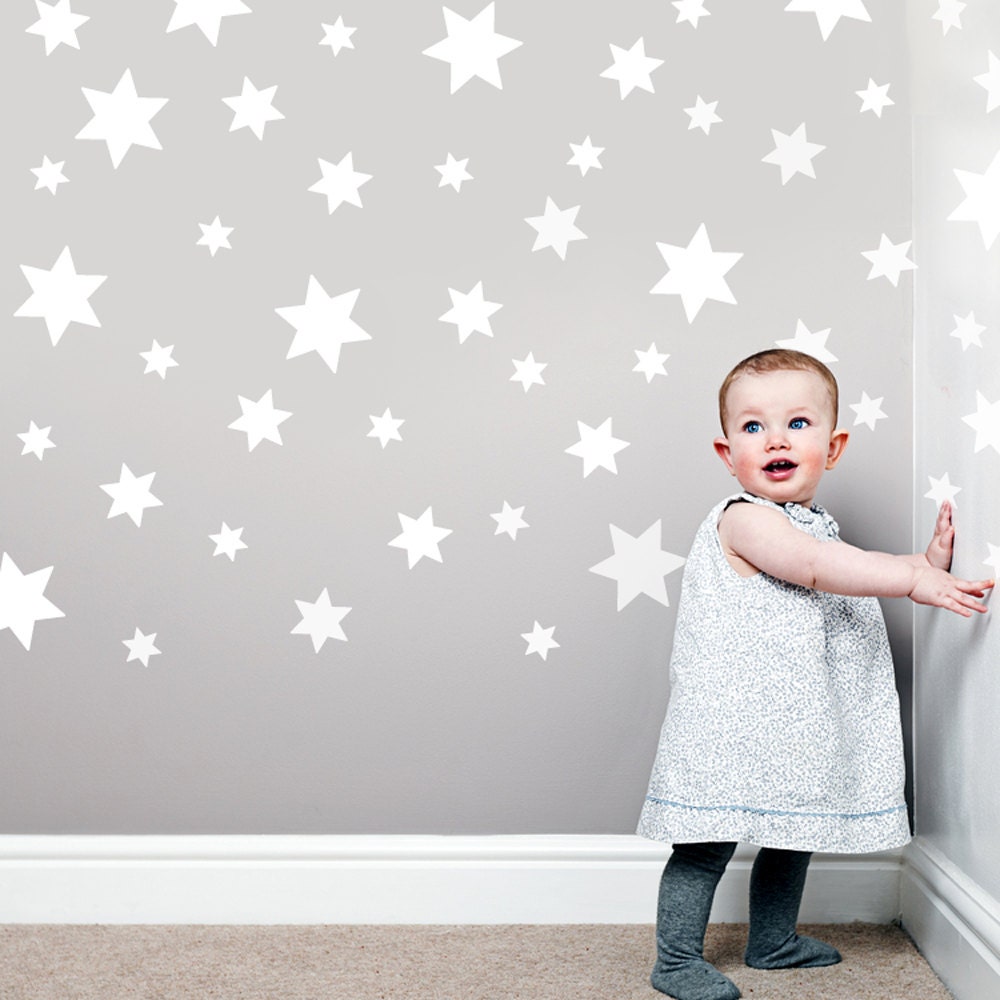 49 White Star Wall Decals Stickers, Removable - WallDressedUp