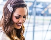 LILY - beige or black ciffon bow hair clip