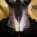 MISTRAL -  Black & Grey Burlesque Corset Costume, steampunk dress