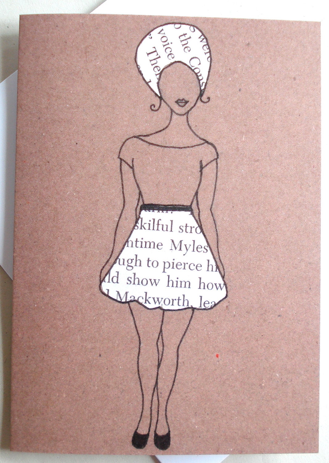 Printed African American Greeting Card 'Word Skirt'