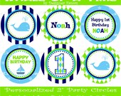 Whale Printable Party Circle- Buy 2 Get 1 FREE - Party Circles DIY PRINTABLE File Personalized Party Decorations