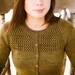 GRACE // cardigan top down sock yarn lace mesh sweater knitting pattern PDF