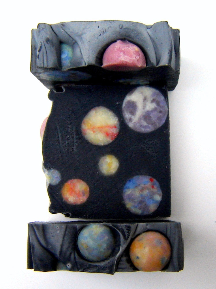 Outer Space Artisan Soap / Cold Process Soap / Mens Soap / Dragon's Blood Scented Soap / galaxy constellation