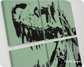 Original Wall Art - Large T-Rex Dinosaur Screen Print - Personalized Gift