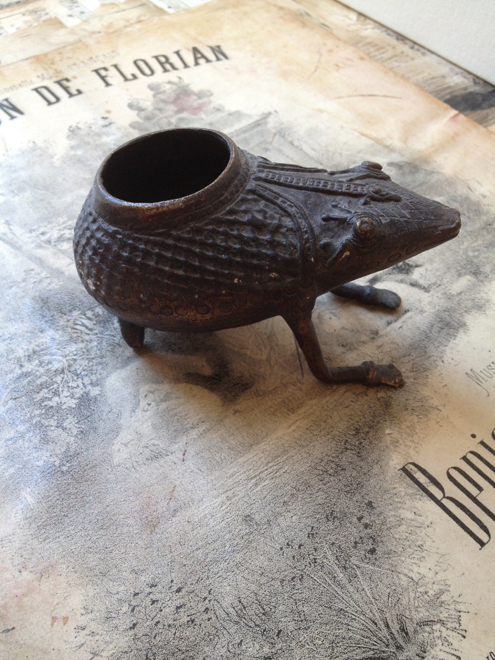 Bronze Sculptured Egyptian Ancient Frog Reproduction - PatinaPosh