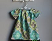 0-3 Month Peasant dress/top-holiday dress-spring summer dress-button detail
