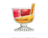 Boulevardier Cocktail Print