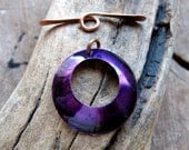 Necklace Purple color Toggle Clasp - Copper Jewelry Clasp - Enameled Findings - Colored Supplies
