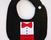 READY TO SHIP and on saleTuxedo Bib, Wedding baby, Little man bib, Tuxedo, Boy Tuxedo