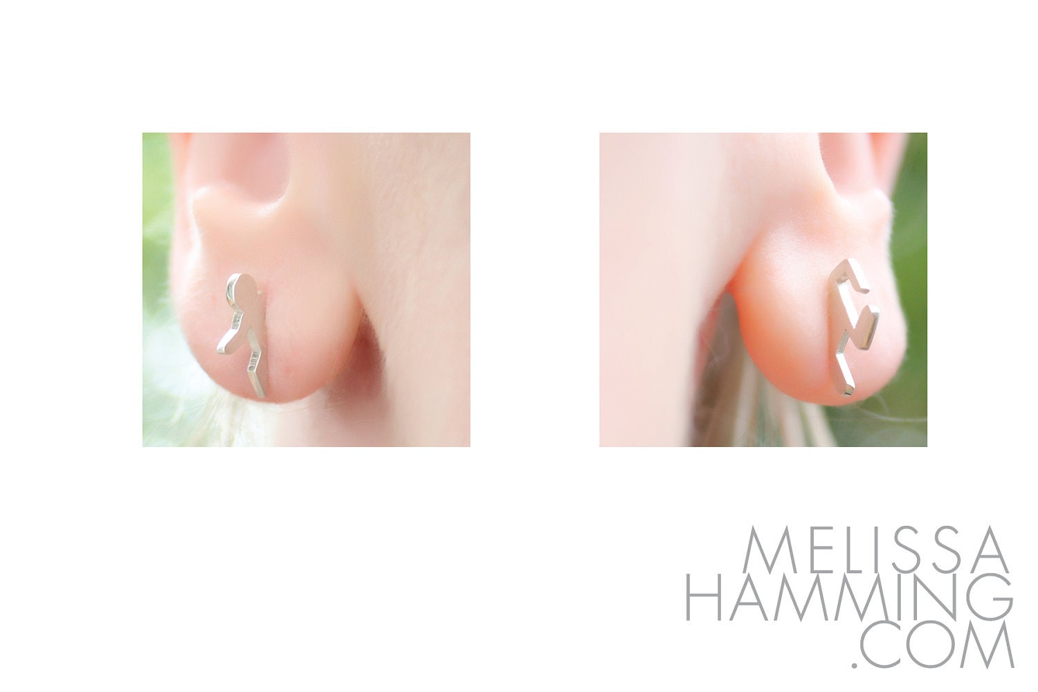 Handmade Portal Studs: In One Ear and Out The Other - Portal 2 Inspired Sterling Silver Earrings / Posts