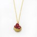 Gold Locket Necklace Red Flower Necklace Garnet Necklace Keepsake Jewelry Vintage Locket Bridesmaid January Birthstone - Enchanted