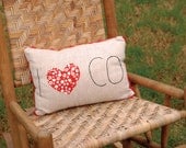 I love Colorado Pillow // 12 x16 rectangular embroidered pillow cover
