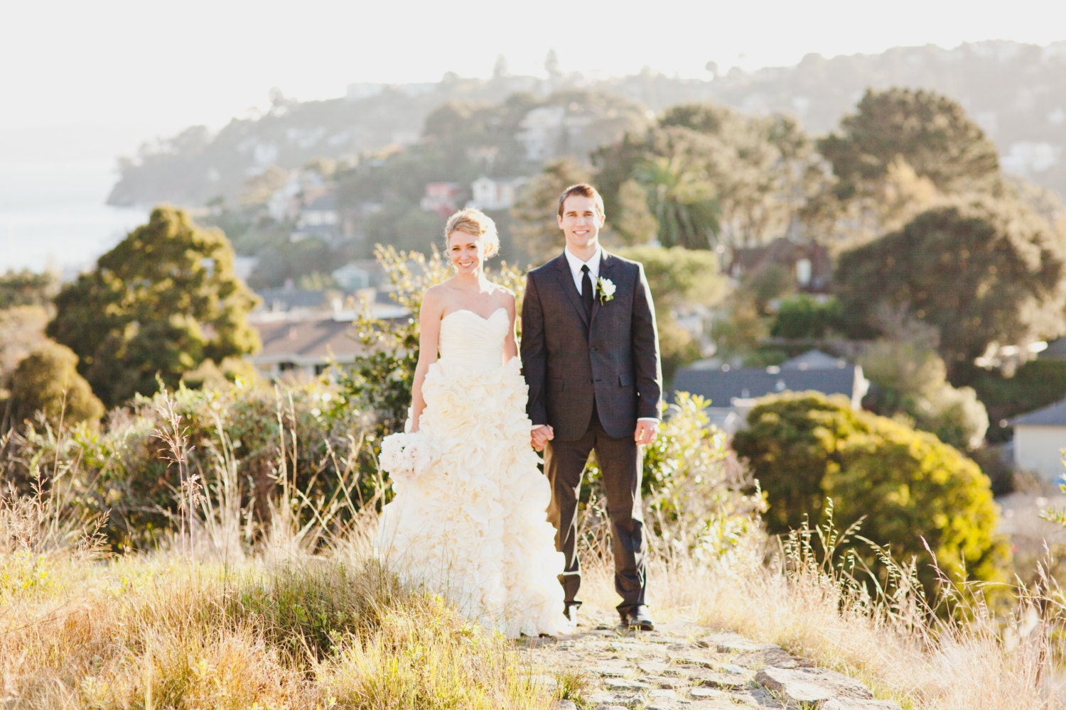 Floral Style Ruffled Wedding Dress