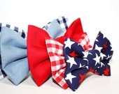bow tie dog collar accessory- presidential theme- star print bow tie- red white and blue bow tie- pet bow tie