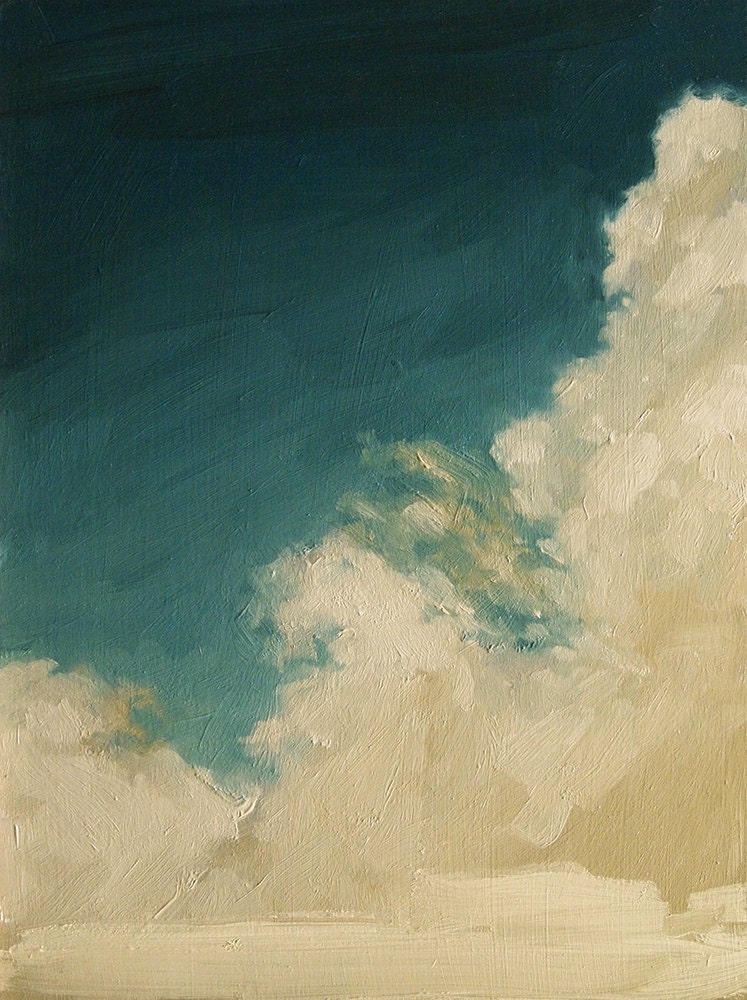 Rising Clouds, Large Fine Art Poster Print of Oil Painting