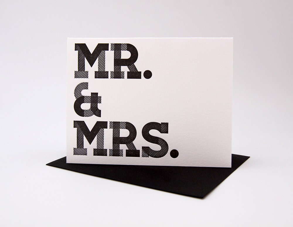 Letterpress Card - Individual Mr. & Mrs. Card