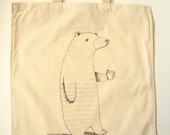 Bear Tote bag, handscreenprinted, ORGANIC and FAIRTRADE cotton