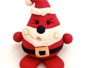 CHRISTMAS SANTA PARKER - Polymer Clay Character Tree Ornament or Figurine