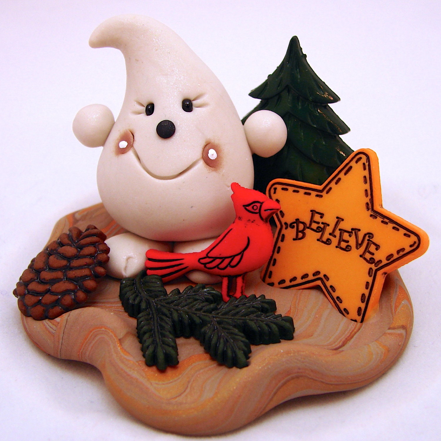 Rustic Christmas - Parker StoryBook Scene Polymer Clay Character Sculpted Figurine