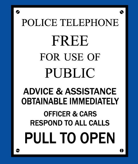 Tardis/Police Box Sign - 8.5" x 11" Vinyl Decal Sticker