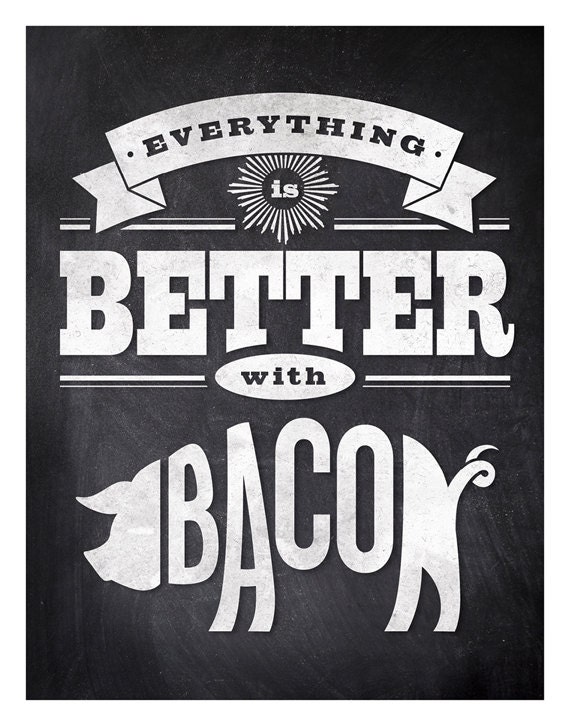 11x14 print with funny quote on blackboard background, pig illustration, retro typography
