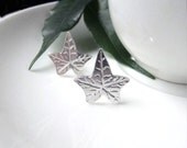 Ivy Leaf Earrings,  Ivy Earrings Silver Leaf Stud Post