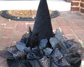 Black as Night Halloween Witches Hat by English Rose Designs