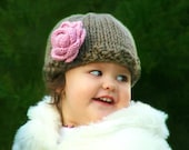 Baby Girl Clothes - Baby Knit Hat - Infant Hat - Newborn - Knitted Hats - Flower Hat -  0-48mo