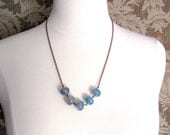 MAD RIVER Necklace - Blue Dragon Vein Agate Stones on Oxidized Copper