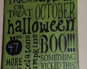 Wood Halloween Subway Art with Countdown