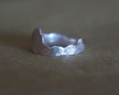 wavy band ring - sterling silver wave ring - size 7