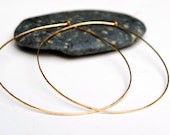 Large hoop Earrings, Gold, Thin, Hoops