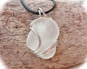 Sea Glass Necklace from Hawaii, wire wrapped seaglass pendant by Mermaid Tears, Hawaiian Jewelry