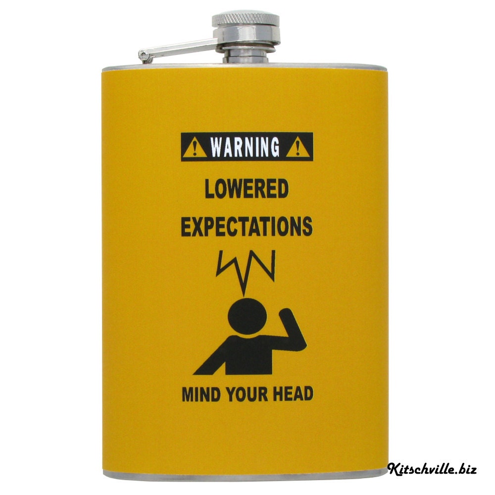 Funny Office Party Gift - WARNING Lowered Expectations (Watch Your Head)