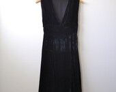 Vintage 1930s Velvet Dress - 30s Black Dress - The Elsa