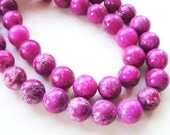 Jade Pink Fuchsia  Raspberry Round Smooth Jade Beads/12mm 8 Inch Strand/ Only Beads Not Finished jewelry