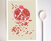 Pomegranate print - Fruit art 11"x15 - archival fine art giclée print