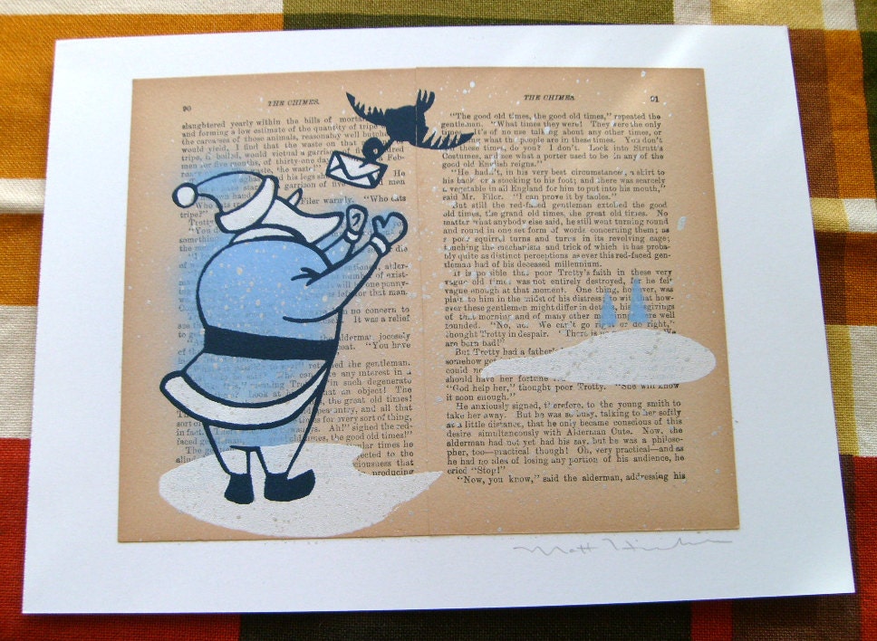 Santa Claus on Dickens LitKids Print (Blue)