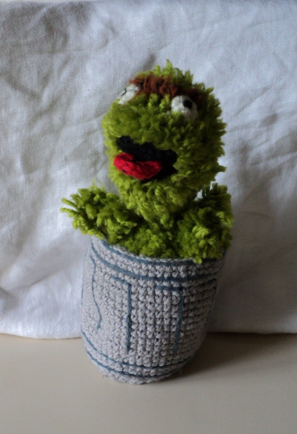 Crochet Lovey of Oscar the Grouch Handmade