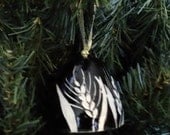 Miniature Pottery Bell Ornament Wheat Design Handmade by Daisy Friesen