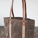 No. 115 Carry Tote in Dark Khaki Waxed Canvas & Horween Leather