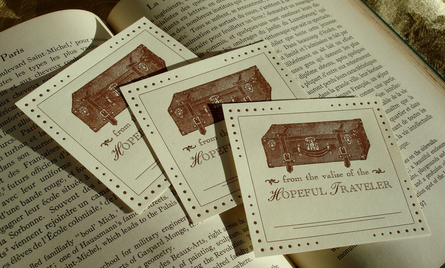 HOPEFUL TRAVELER Letterpress Bookplates 10 Pack