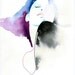 Print of Watercolour Painting, Fashion Illustration. Titled: Parisian Boho 2